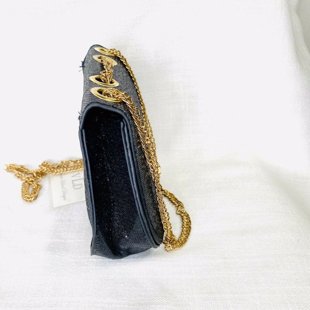 New Victoria Leland Designs Shimmer Crossbody Bag Gold Chain Strap - Picture 5 of 9